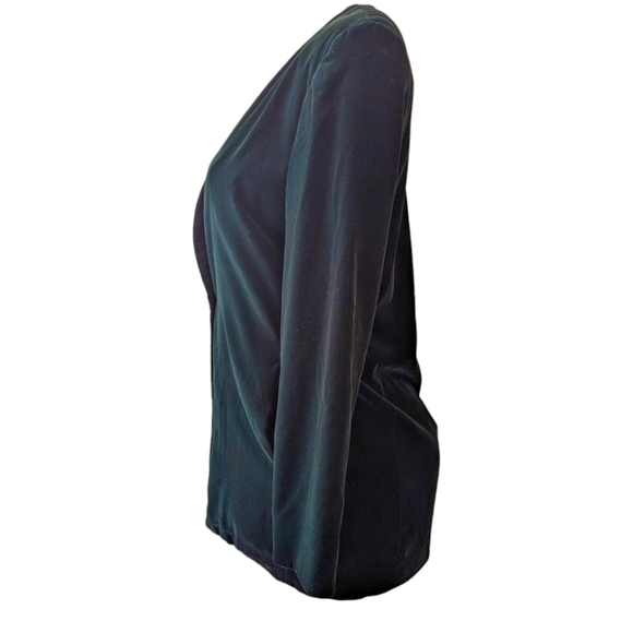 Vintage Green Velvet Single Button V-neck Blazer - Picture 3 of 12